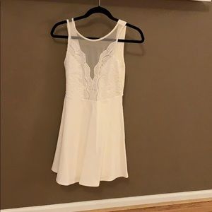 White Lace and Netted Cotton Dress